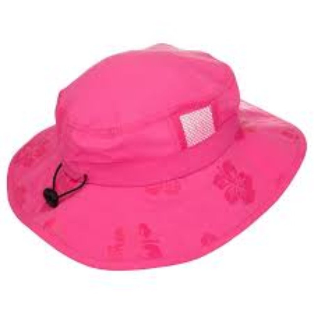 Sun Protection Zone Safari Hat Kids UPF 50+ UV Protection Pink Flowers Girls